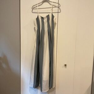 Madewell Green and White Striped Summer Dress